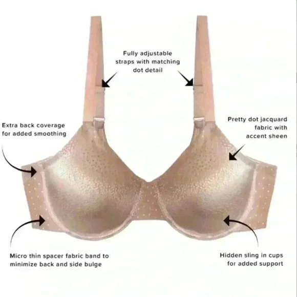 Wacoal Style 855303 Back Appeal Underwire Bra Size 32D Color Steel Blue Gray - Picture 2 of 8